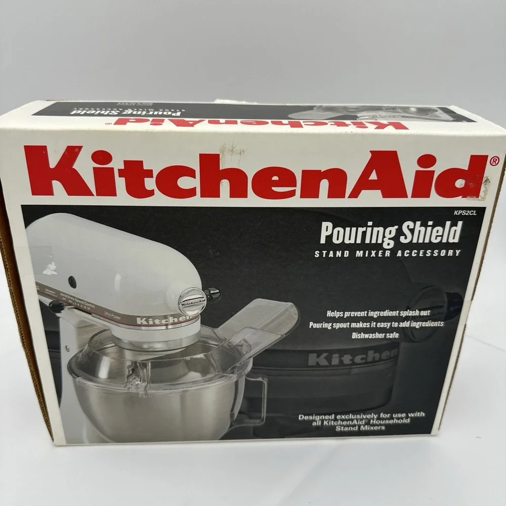 Kitchen Aid Splash Pouring Shield 2pc Clear Plastic Model KPS2CL (New in Box!)